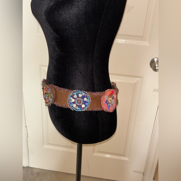 Vintage Handmade boho beaded belt Murano beads amazing piece rare find - Picture 4 of 16